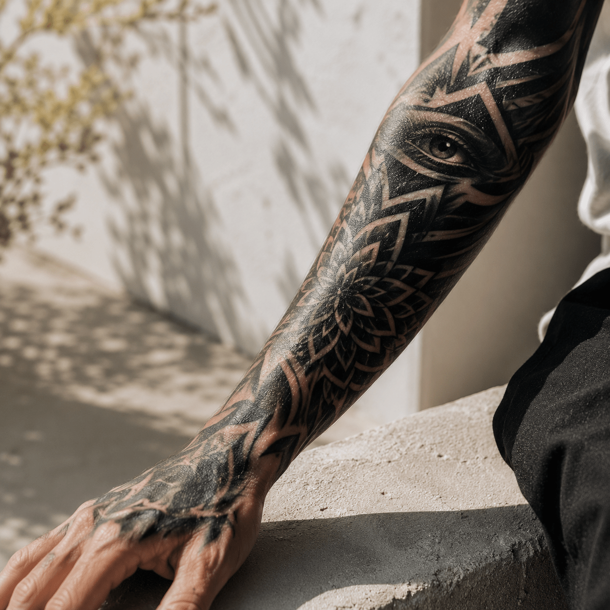 Waarom blackwork tattoos contrast verliezen
